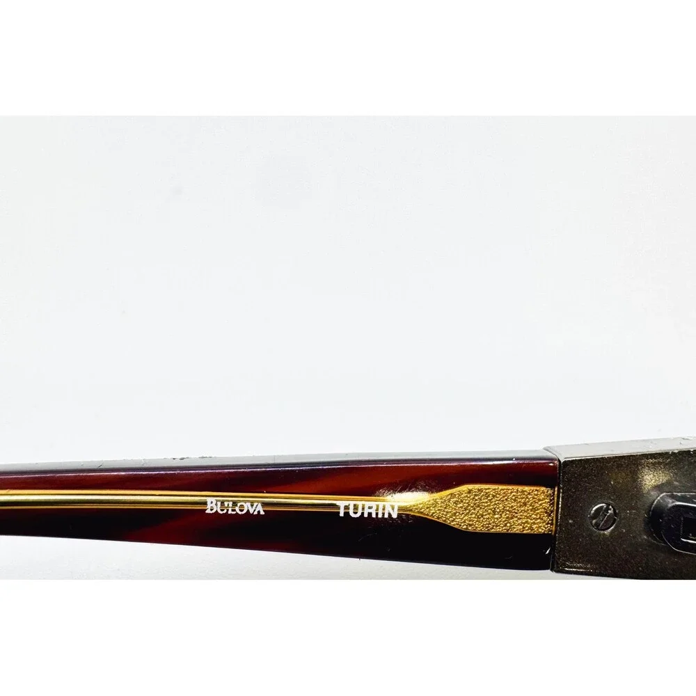 Bulova Turin Eyeglasses Womens Amber Gunmetal Rectangle Frames 51-16-135 41459